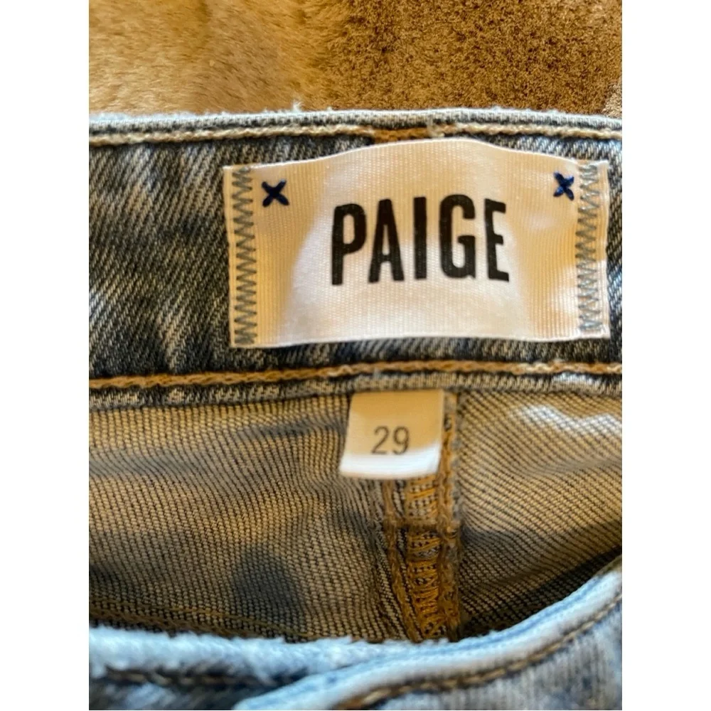 Paige Verdugo Crop Light Wash Distressed Jeans Size 29 - Picture 4 of 8